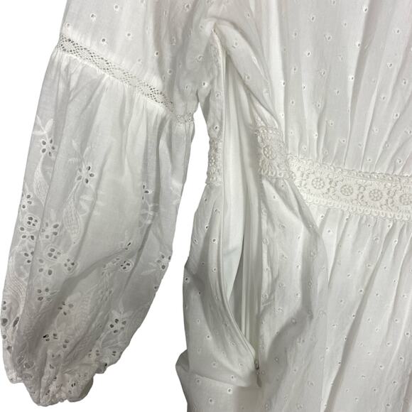 Veiled Collection White Eyelet Long Sleeve Maxi Dress Size XS - Picture 8 of 12